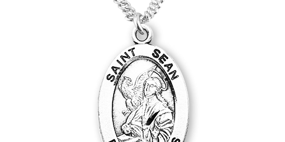 Sterling Silver St Luke Medal Necklace Oxidized Lebanon