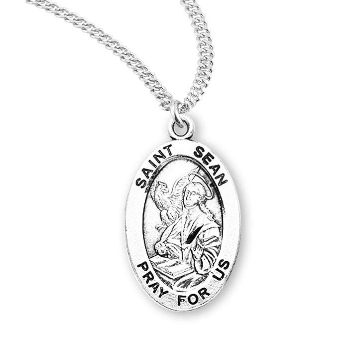 Patron Saint Sean Oval Sterling Silver Medal - S934420