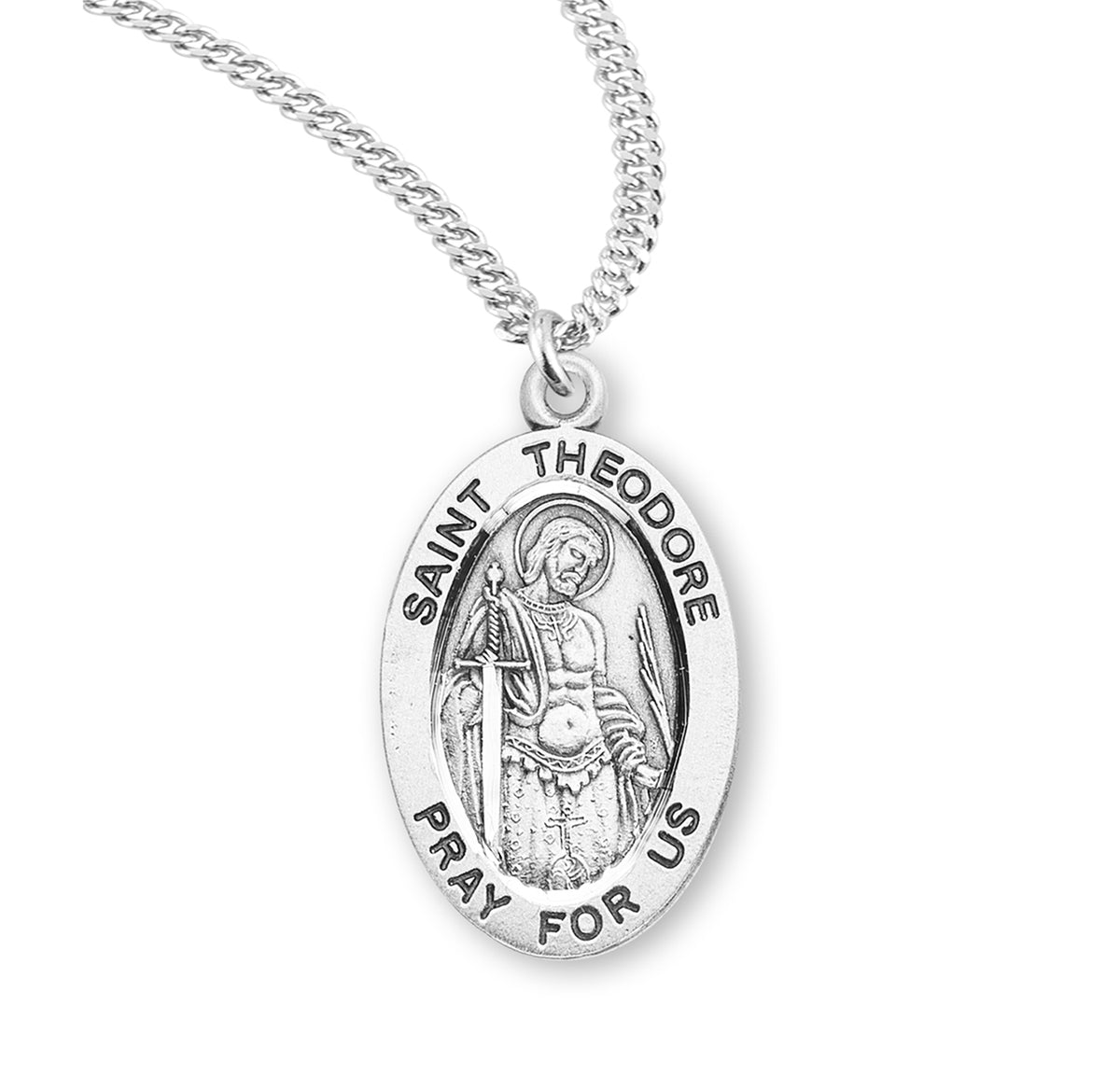 Patron Saint Theodore Oval Sterling Silver Medal - S935020 — Acadian ...