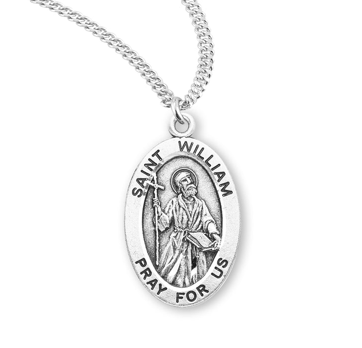 Patron Saint William Oval Sterling Silver Medal - S936320