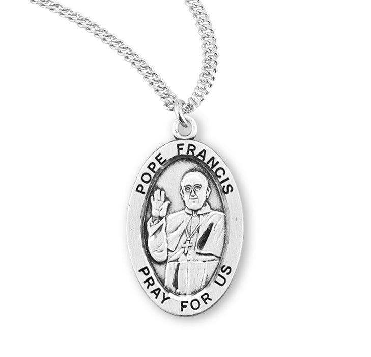 Pope Francis Oval Sterling Silver Medal - S936820