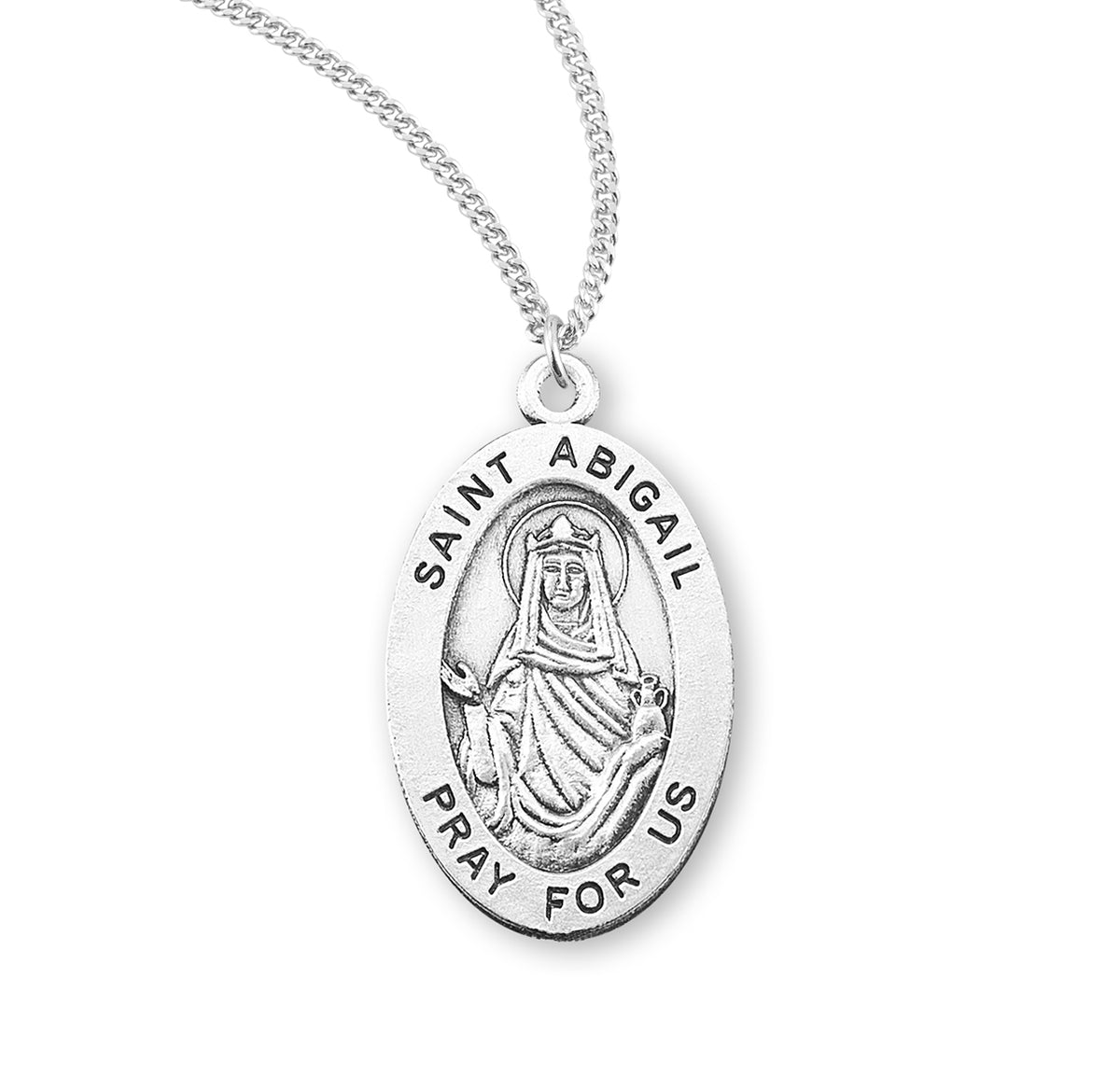 Patron Saint Abigail Oval Sterling Silver Medal - S940018 — Acadian ...