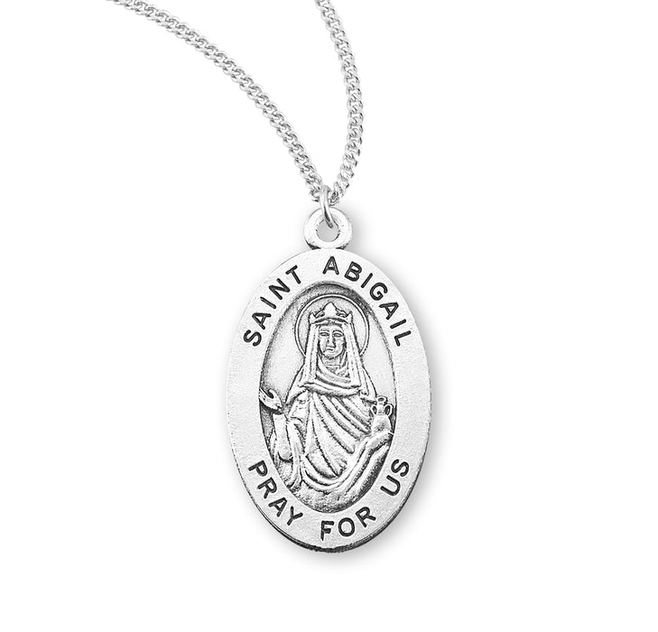Patron Saint Abigail Oval Sterling Silver Medal - S940018