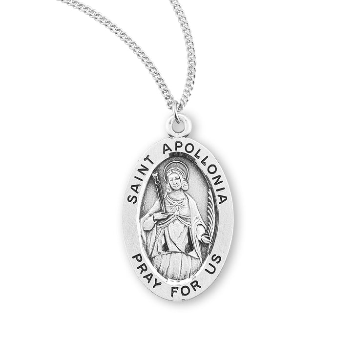 Patron Saint Apollonia Oval Sterling Silver Medal - S940518