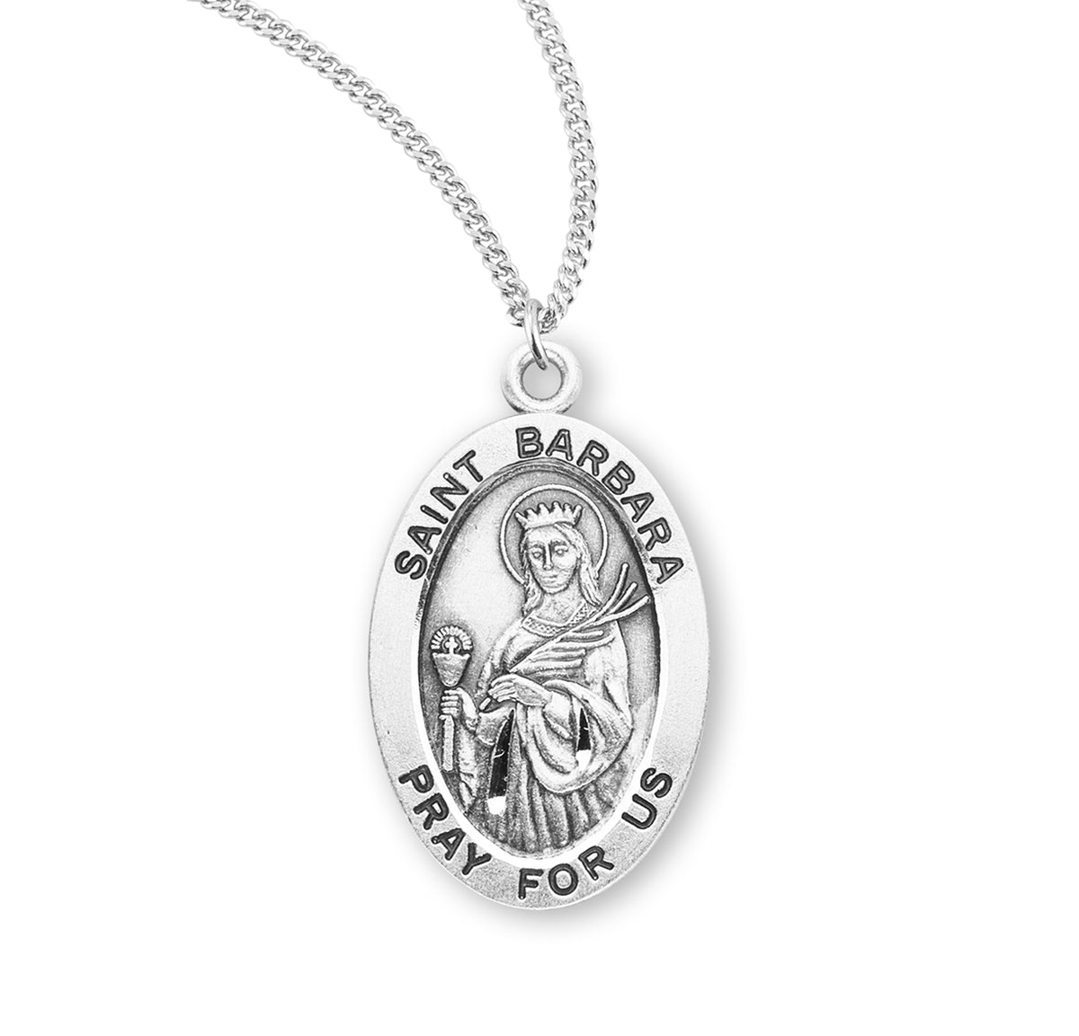Patron Saint Barbara Oval Sterling Silver Medal - S941018 — Acadian ...