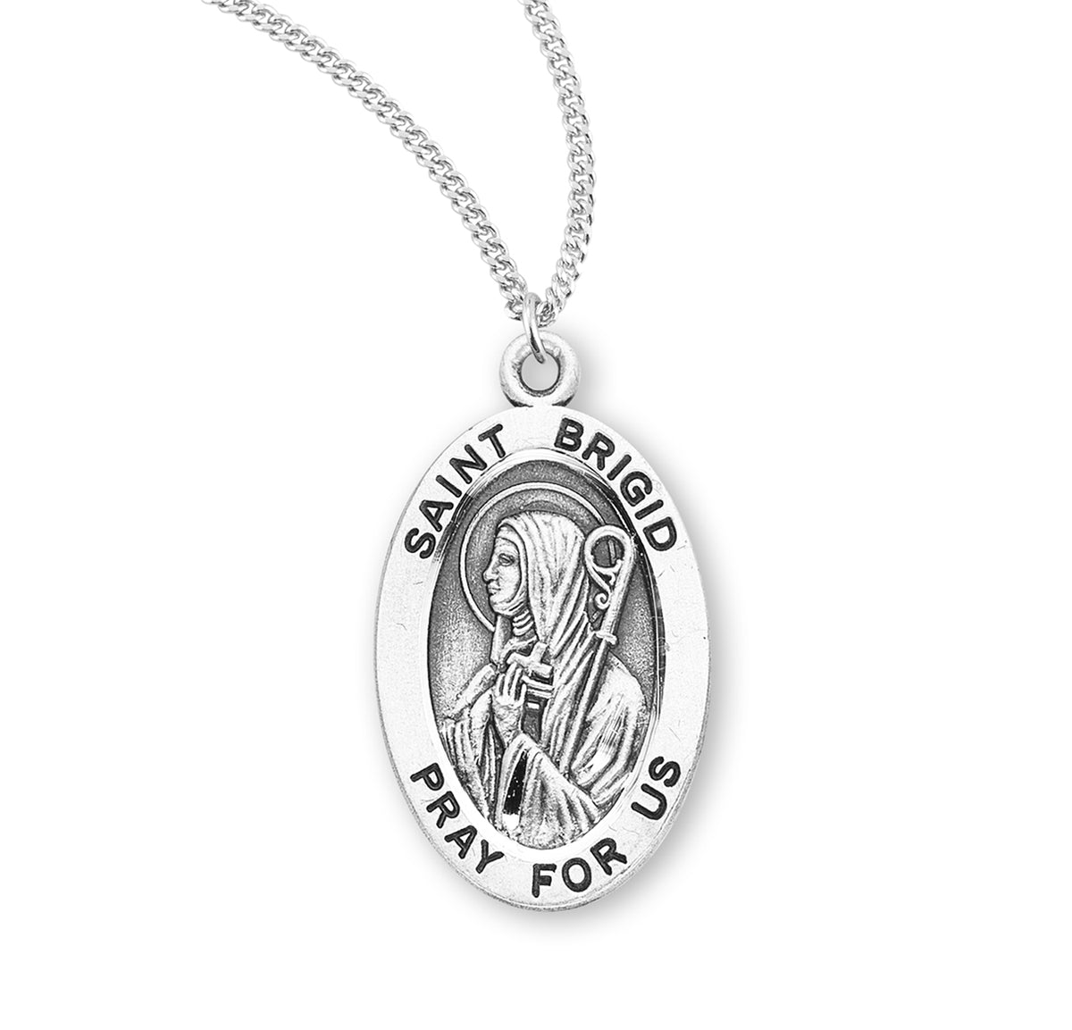 Patron Saint Brigid Oval Sterling Silver Medal - S941318 — Acadian ...