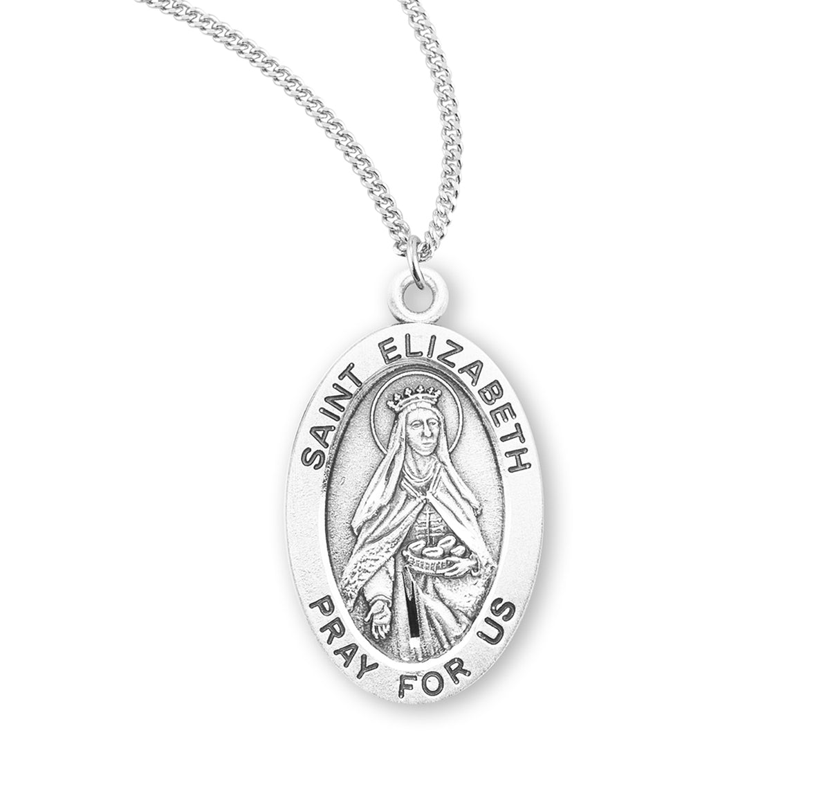Patron Saint Elizabeth Oval Sterling Silver Medal - S943118 — Acadian ...