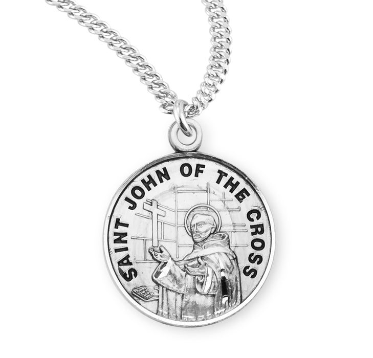 Patron Saint John of the Cross Round Sterling Silver Medal - S958720