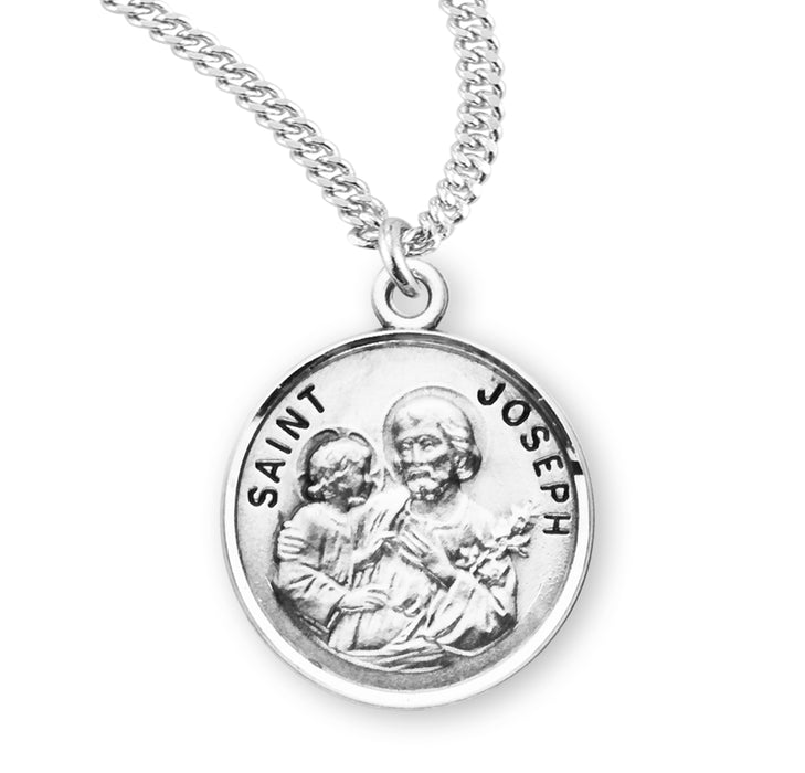 Patron Saint Joseph Oval Sterling Silver Medal - S959320