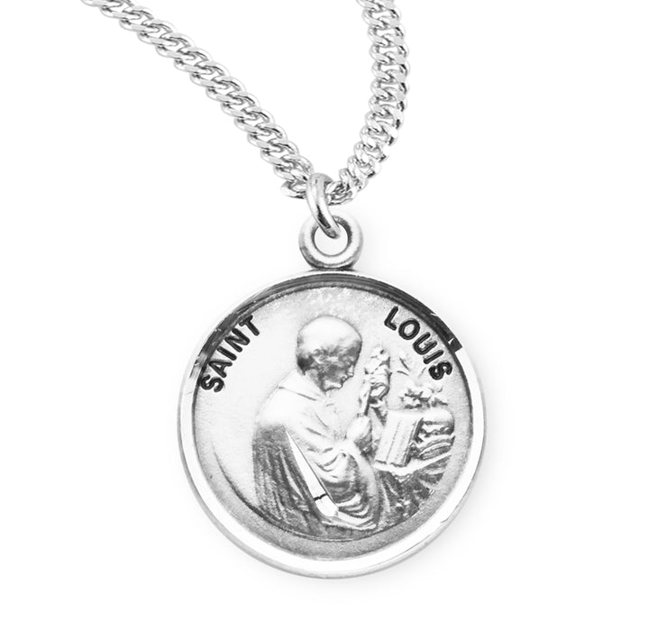 Patron Saint Louis Round Sterling Silver Medal - S960820