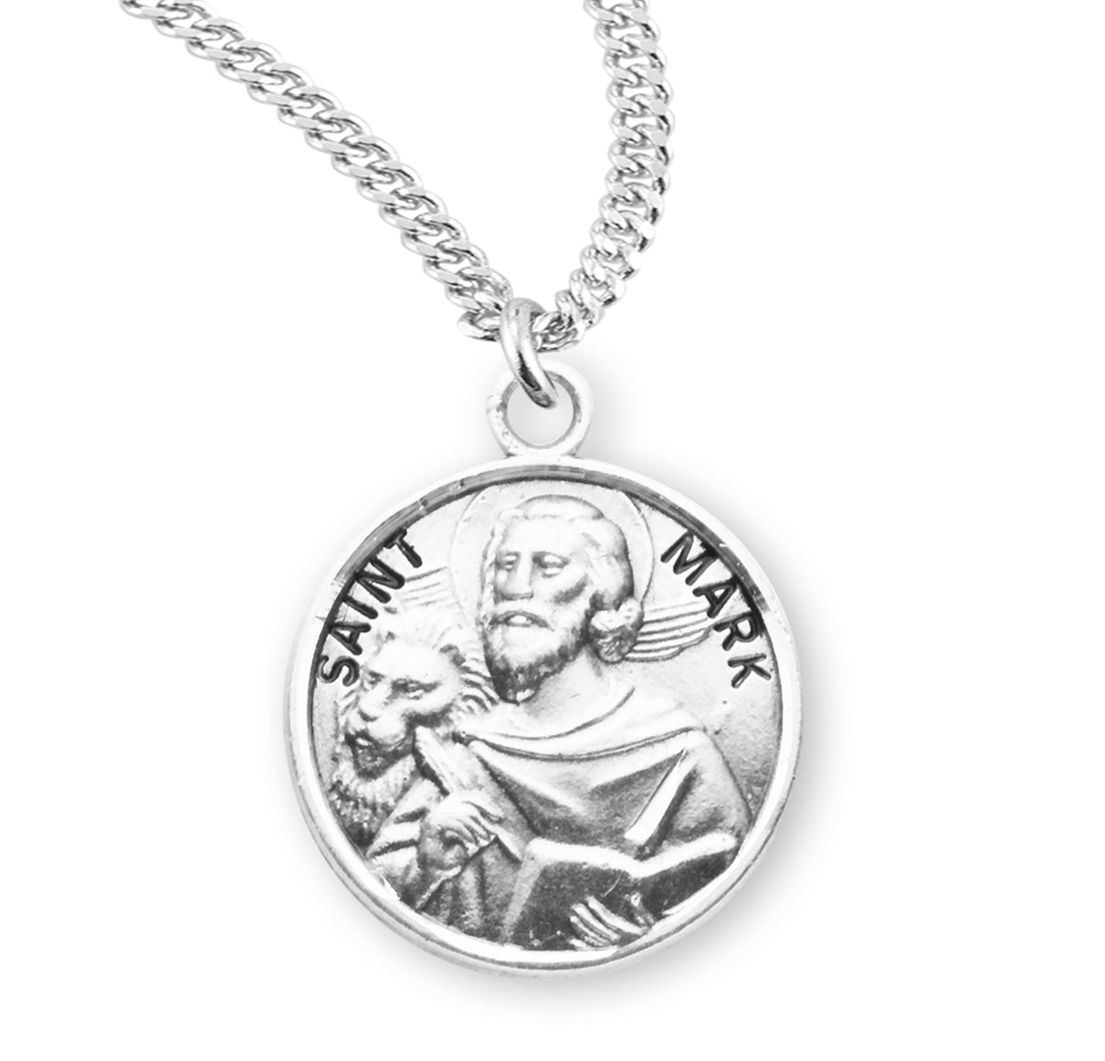 Patron Saint Mark Round Sterling Silver Medal - S961420 — Acadian Religious