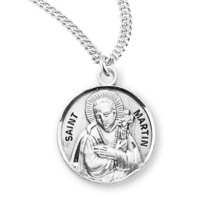 Patron Saint Martin De Porres Round Sterling Silver Medal - S961520