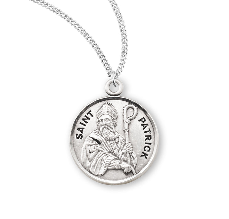 Patron Saint Patrick Round Sterling Silver Medal - S962520