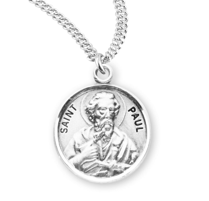 Patron Saint Paul Round Sterling Silver Medal - S962620