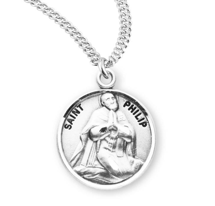 Patron Saint Philip Round Sterling Silver Medal - S963120