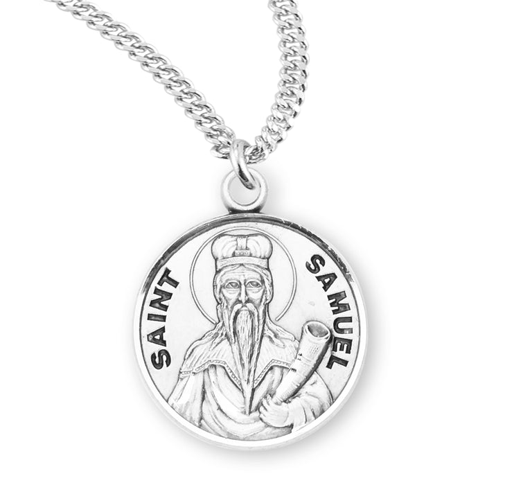 Patron Saint Samuel Round Sterling Silver Medal - S964720