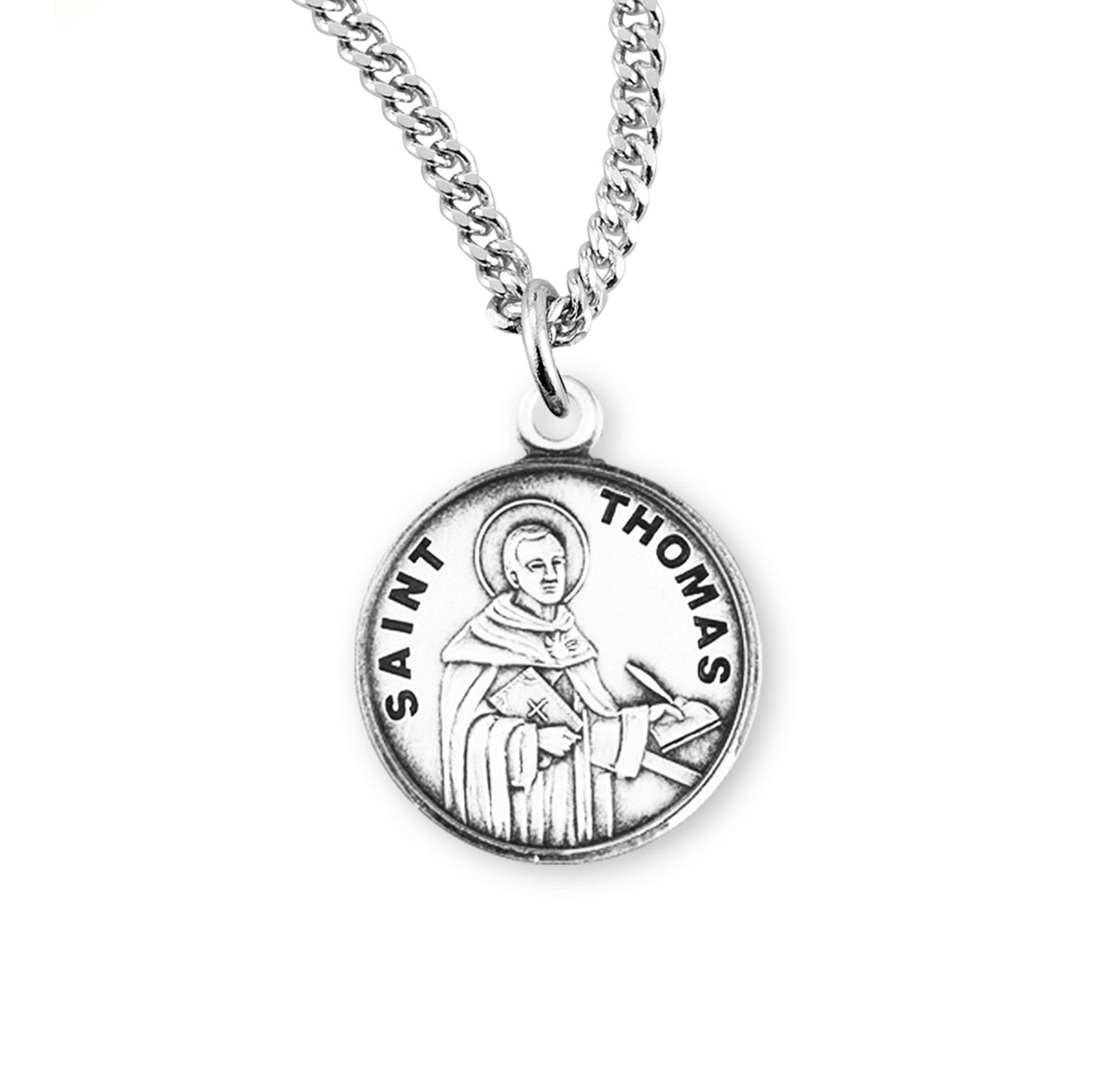 Saint Thomas Aquinas Oval Religious Medal – 14K Gold Or Sterling Silver, Patron Saint - View #12