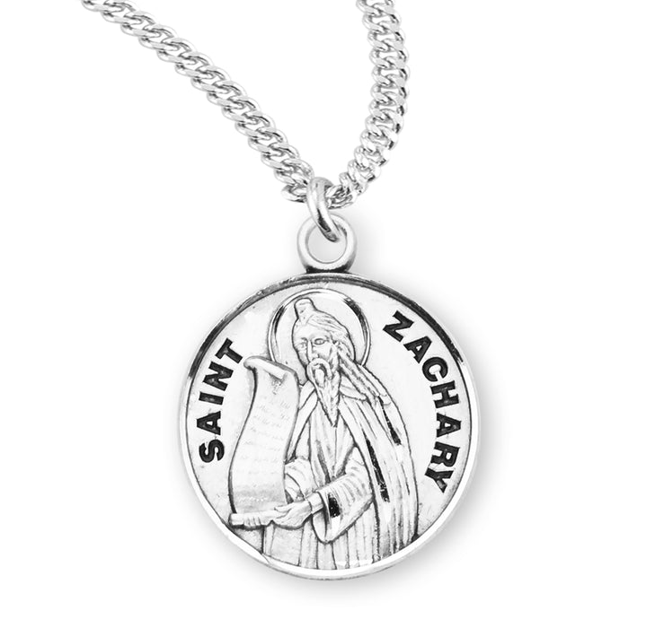 Patron Saint Zachary Round Sterling Silver Medal - S966520