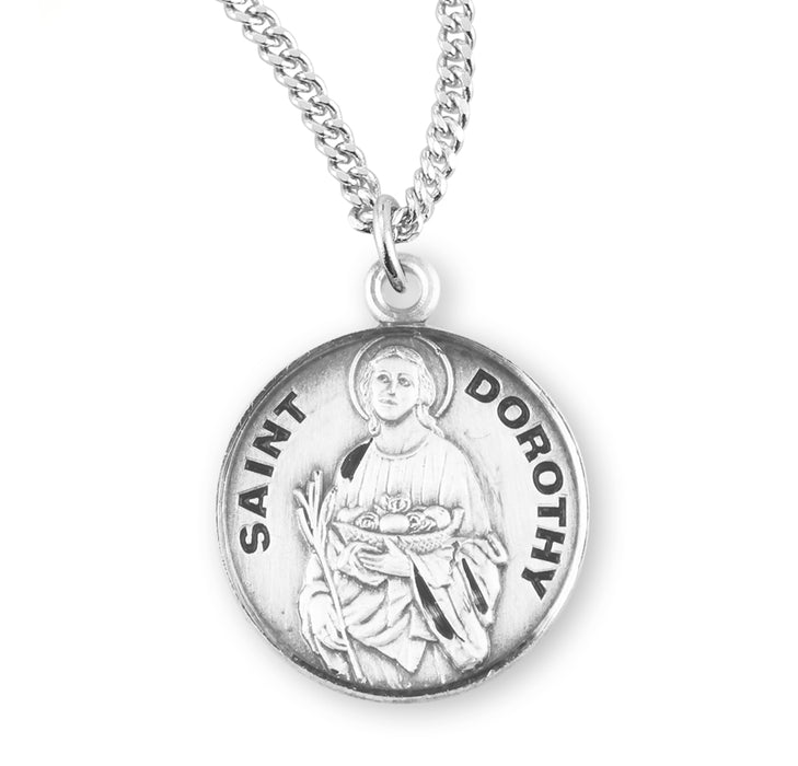 Patron Saint Dorothy Round Sterling Silver Medal - S972518
