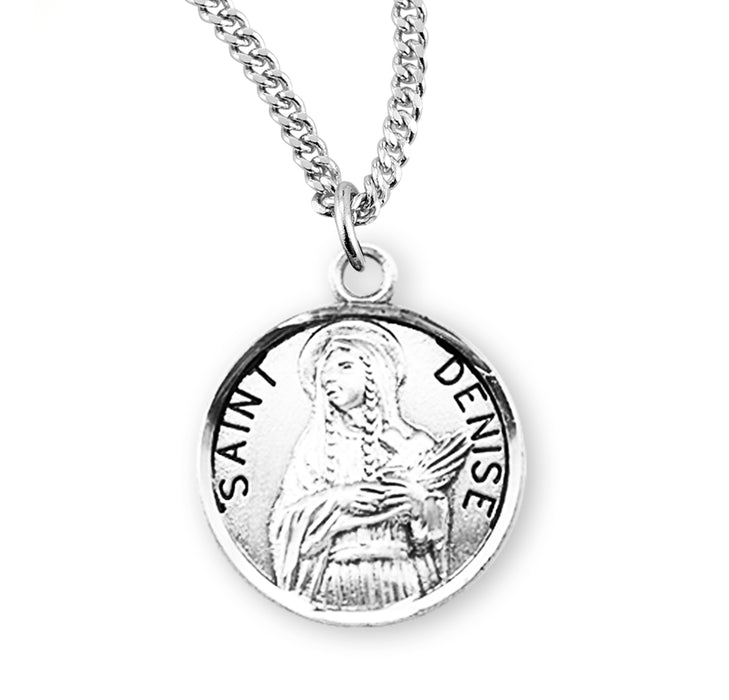 Patron Saint Denise Round Sterling Silver Medal - S972718