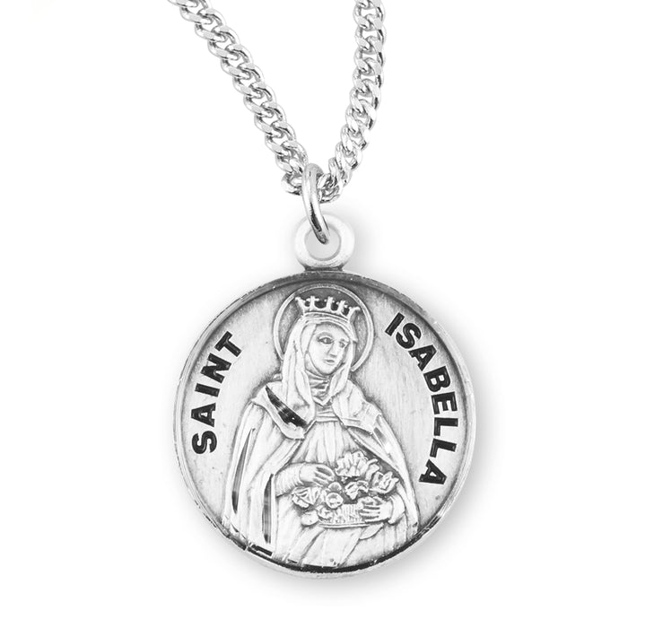 Patron Saint Isabella Round Sterling Silver Medal - S974418