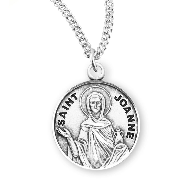 Patron Saint Joanne Round Sterling Silver Medal - S974518