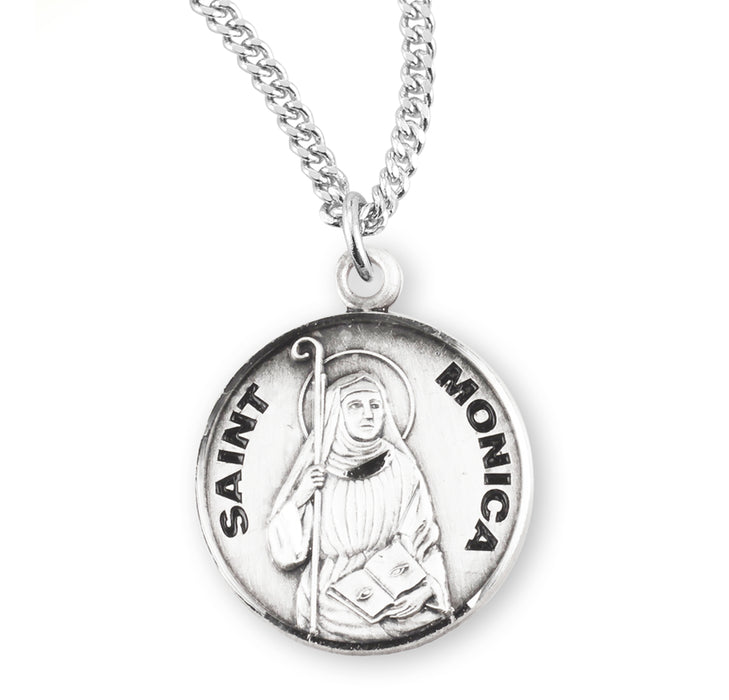 Patron Saint Monica Round Sterling Silver Medal - S976718