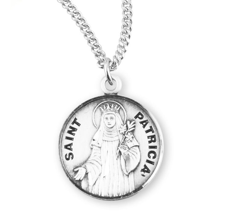 Patron Saint Patricia Round Sterling Silver Medal - S977018