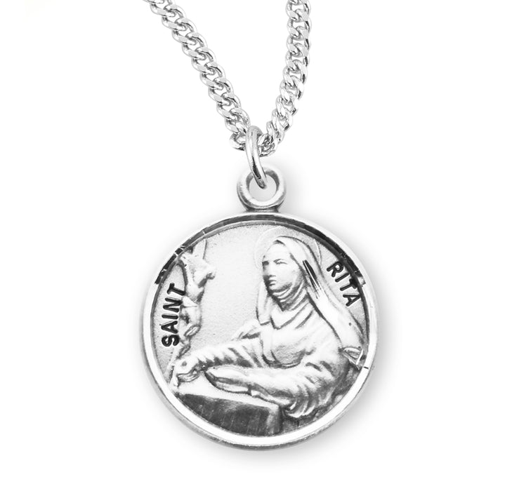 Patron Saint Rita Round Sterling Silver Medal - S978018
