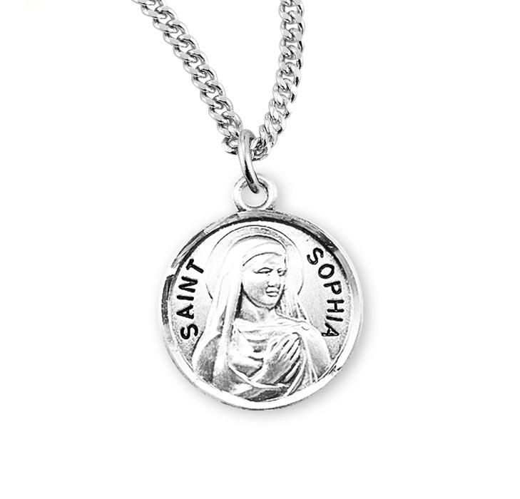 Patron Saint Sophia Round Sterling Silver Medal - S978518