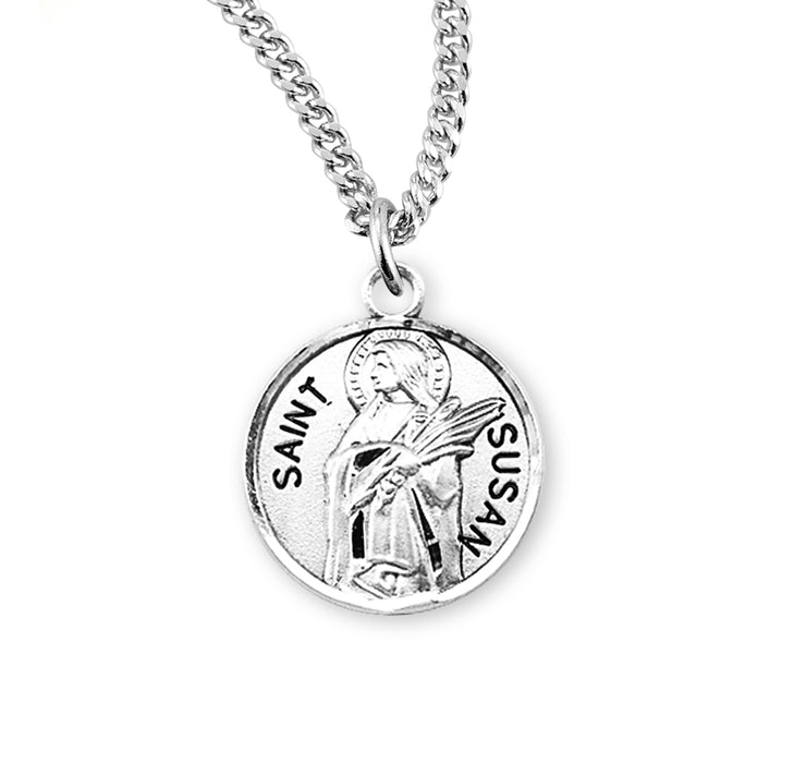 Patron Saint Susan Round Sterling Silver Medal - S978718