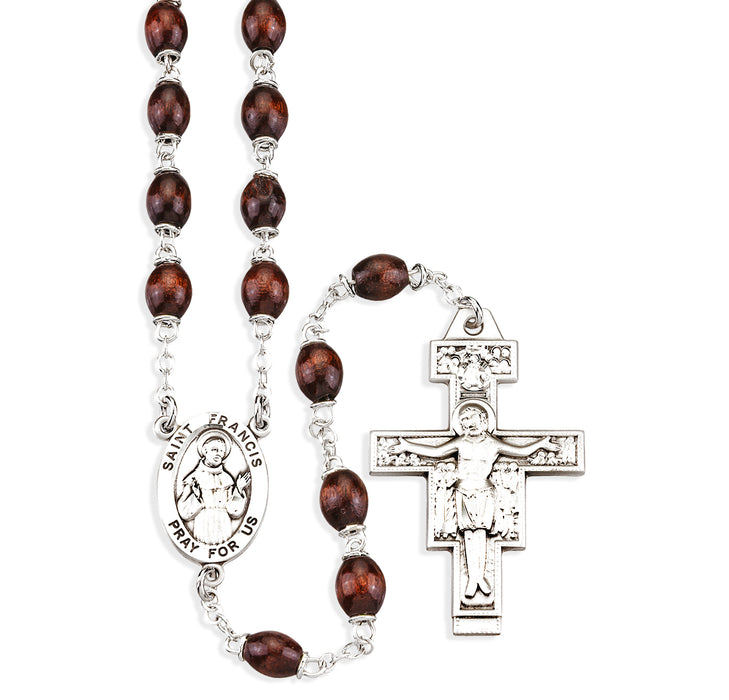 Saint Francis 7 Decade "Franciscan Crown" Rosary Sterling Crucifix and Centerpiece - SR1982BN