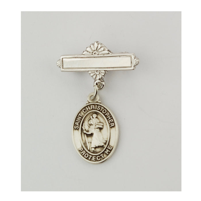 Sterling St Christopher Baby Pin Boxed - 437L