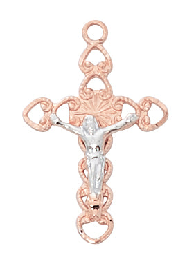 Rose-Gold over Sterling Crucifix Boxed - JR9203