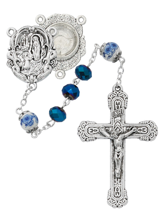 Lourdes Metallic Rosary Boxed  - R474F