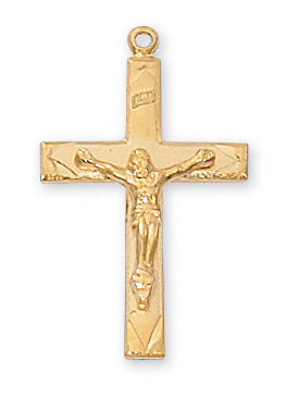 Gold over Sterling Crucifix Pendant - J7027