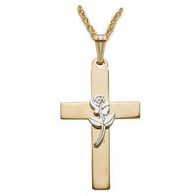 Gold over Sterling Silver cross  - J9257