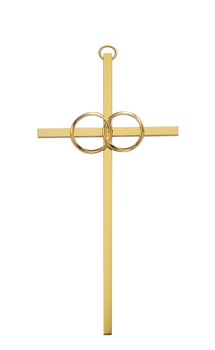 6in. Polished Brass Wedding Cross Boxed - 71-43601