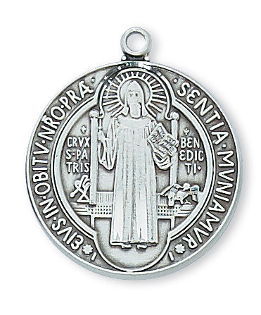 Sterling Silver St. Benedict Pendant - L2514BN