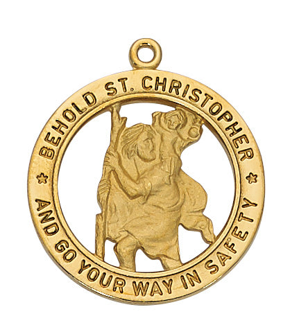 Gold over Sterling St. Christopher Pendant - J2514