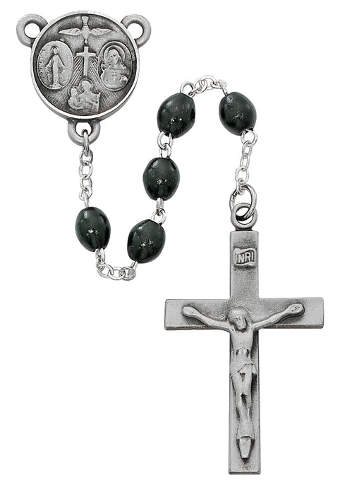 Black Wood Our Father Rosary Boxed - R639DF