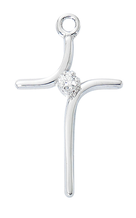 Sterling Silver curved Cross  - L9234