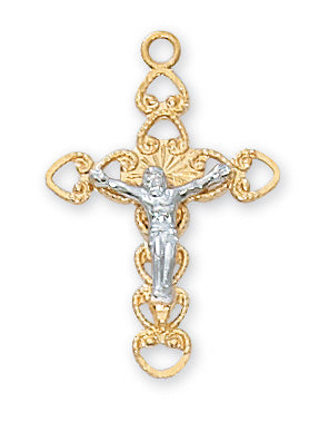 Gold over Sterling Crucifix Pendant - J6086