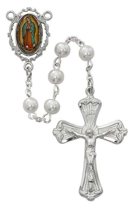 White Lady of Guadalupe Rosary Boxed. - R615RF