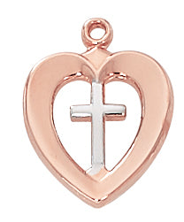 Rose Gold on Sterling Two Tone Cross Boxed - JR788