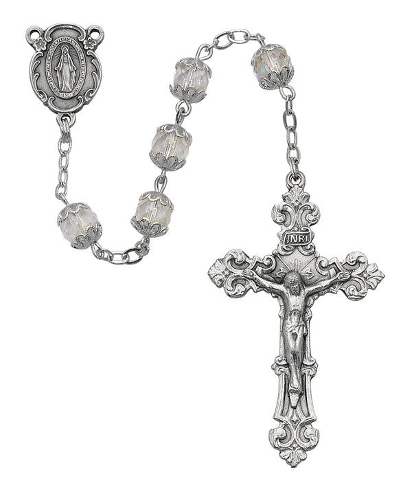 Aurora Glass Capped Rosary Boxed - 701S-CRF