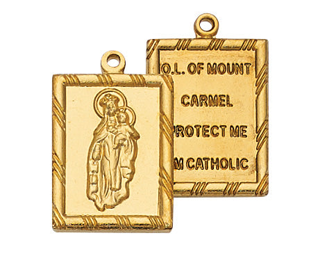 Gold over Sterling Scapular Pendant J611 — Acadian Religious