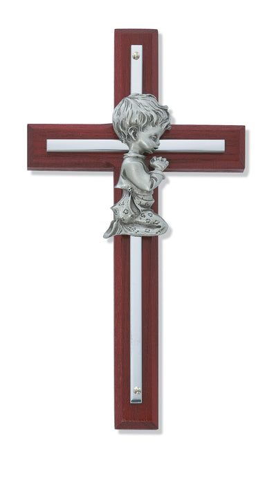 6in Cherry Stained Boy's Cross - 73-25