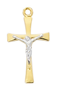 Gold over Sterling Crucifix Boxed - J9190