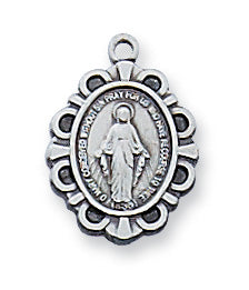 Sterling Silver Miraculous Pendant - L588